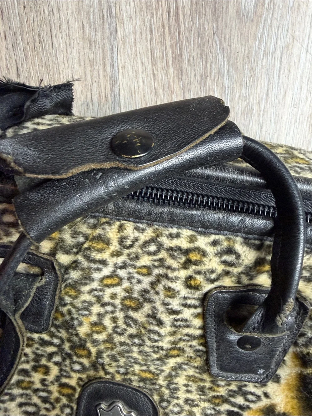 Rare Vintage Levy’s Leather Leopard Print Travel Messenger Bag